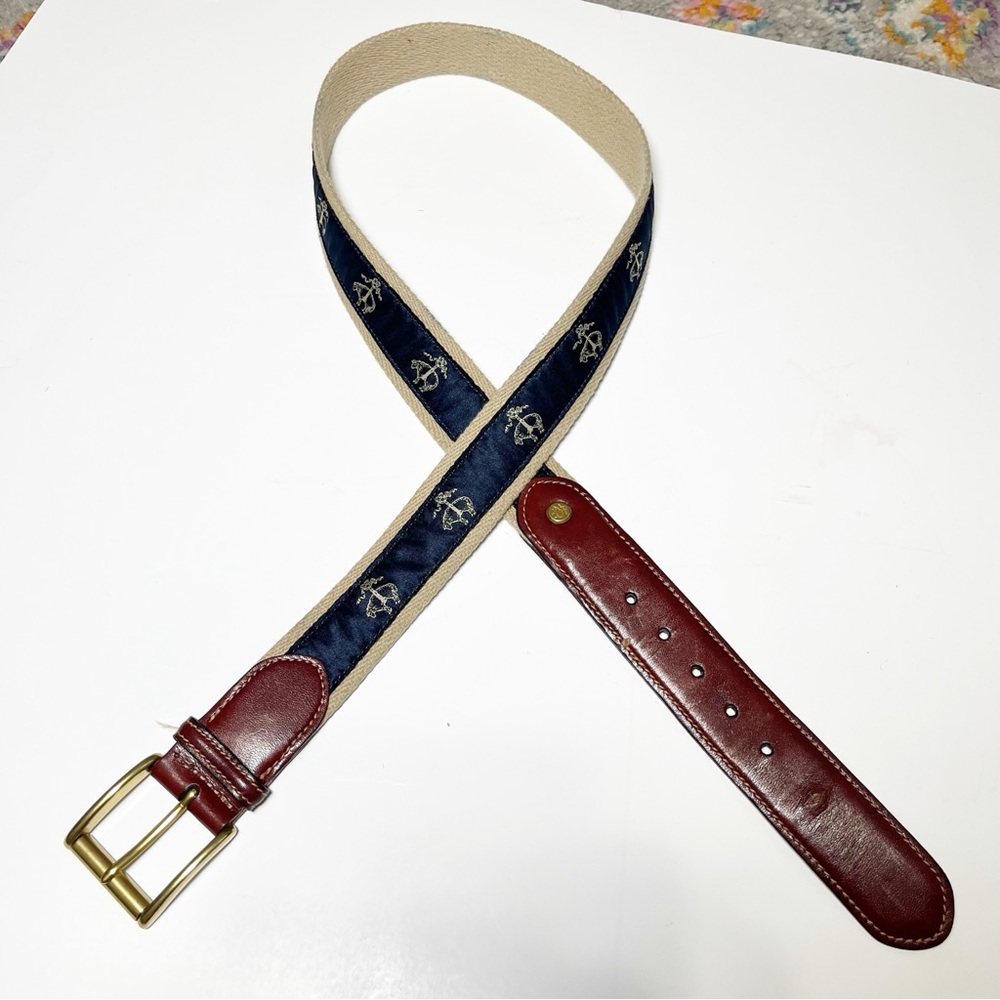 Brooks Brothers canvas navy & khaki size 36 Men's Belt
